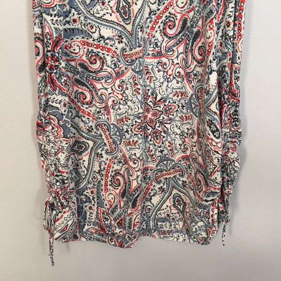 T by Talbots | Women’s Red/White/Blue Paisley Print Sleeveless Dress Sundress M - Picture 6 of 13